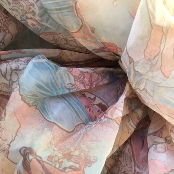 BEST Selkie The Mucha Puff Mini Dress Angel Print Party Cocktail Spring - Picture 9 of 13